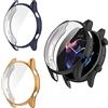 RuenTech Custodia compatibile con Amazfit GTR3/GTR3 Pro, custodia completa con pellicola protettiva per lo schermo, cover flessibile in TPU, protezione completa per GTR 3/GTR 3 Pro (nero+oro rosa+blu)