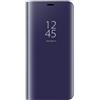 Dedux Cover Compatibile con Samsung Galaxy S21 Ultra 5G Custodia Luxury Mirror Pelle Leather Magnetic Flip Stand Protective Cover case for Samsung Galaxy S21 Ultra 5G, Viola Blu