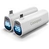 Cooopoo Confezione da 2 batterie ricaricabili per Meta Quest 3s / Quest 3, mini power bank portatile per una riproduzione extra di 4 ore - compatibile con tutte le cinghie [5000mAh* 2]