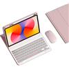HLTOOP Custodia con Tastiera per Huawei Matepad SE 11 Pollici 2024, Tastiera Bluetooth Wireless Rimovibile Retroilluminata con Portapenne, Mouse per Tablet,Rosa
