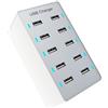 BYCUFF 1 PC Caricatore Multiporta USB da 50 W Caricatore A Ricarica Rapida Hub Caricatore A Ricarica Rapida A 10 Porte (UE)