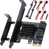 ACTIMED Scheda ACTIMED a 4 Porte SATA, Controller PCIE Con 4 Cavi Dati e Alimentazione, Supporta 4 SSD/HDD 3.0 6G/bps