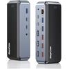 RayCue Docking station USB C triplo monitor, 15 in 1 MacBook Pro Docking Station per M1/M2, Mac, Windows, Laptop Docking Station Dual Monitor