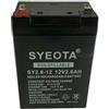 OHEDMEH Batteria Piombo Ricaricabile Songyuan SY2.6-12 12V 2.6Ah AGM Sigillata per Allarmi Bilance Giocattoli