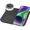 Generico Stazione di ricarica per dispositivi multipli - Stazione di ricarica magnetica 4 in 1, supporto magnetico pieghevole per bianco, nero | Caricabatterie wireless veloce con luce per cellulare, tablet
