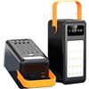 WSGDSG Caricabatterie Portatile 100000mAh Power Bank Ad Alta Capacità, 15W Carica Rapida Cavi Integrati Batteria Esterna, 8 Uscite E 3 Ingressi, Power Bank Per Campeggio E Viaggi(Color:black)