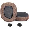 TaiZiChangQin G933 - Cuscinetti auricolari di ricambio per cuffie da gioco wireless Logitech G933, G935, G930, G633, G635, in tessuto con memory foam, colore marrone