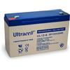Ultracell 2 pezzi, Wentronic batteria al piombo (Ultracell) 6 V, 12 AH (FASTON 187 - 4,8 mm)