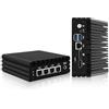 CWWK Mini PC Firewall Micro Appliance, Pentium J3710, 4 Porte LAN i225 2.5GbE, OPNsense Hardware Mini Computer, Fanless PC, DDR3L 8GB RAM 256GB SSD, AES-NI, Console COM, HD, DP