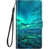 LeviDo-EU LeviDo Cover Compatibile per Xiaomi Mi 11 Lite 5G 4G/Xiaomi 11 Lite 5G NE Silicone Libro Motivo Pelle Magnetica Flip Portafoglio Disegni Antiurto Bumper Custodia Protettiva Case, Verde