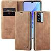 WenBaby CaseMe Cover per Oppo A57S/A57 2022/A77 5G/RealmeV23, Magnetica Cover a Libro con Slot per Schede, Custodia in PU Pelle Portafoglio per Oppo A57S/A57 2022/A77 5G/RealmeV23, Marrone