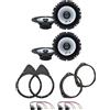 IPNOSIS Kit 4 Casse ALPINE SXE-1725S per Fiat 500 dal 2007 al 2016 con 2 Supporti Anteriori, 2 Supporti Posteriori e 4 Connettori