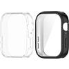 GMUJIAO [2 Pack Compatibile con Huawei Watch Fit 3 per Cover,Custodia in Morbido Silicone di Gel AntiGraffio in TPU,Anti-Graffio Protettiva Case-Nero+Trasparente