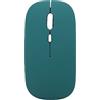 Cyrank Mouse Wireless, Mouse Wireless Bluetooth Sottile Mouse Portatile Portatile Mouse Cordless Ottico con 3 DPI Piccoli Mouse Piatti Regolabili Per Laptop PC Desktop(Verde)