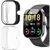 Blueshaweu Custodia per smartwatch T70 1.91, flessibile TPU protezione completa con pellicola protettiva antigraffio Custodia compatibile con Kuizil/Csasan/WeurGhy T70 (Nero+trasparente)