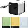 Tuxea Tobrbes 3 in 1 Gan Charger, retrattile 80w Max, 3 in 1 gan Charger 80w, Scalabile 80W MAX Modulo di ricarica rapida con cavo di tipo C e 2 porte USB (bianco)