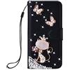 BLOTECH Custodia per OPPO A1 PRO Cover Bling Bling Glitter Brillantini Brillante Nero Wallet Case Libro Leather Magnetico Flip Protettiva Portafoglio ID Slot Cover per Oppo Reno 8T 5G/OPPO A1 PRO,Volpe