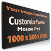UOKIIYUA Tappetino per mouse da gioco grande, tappetino per mouse personalizzato con bordi cuciti con immagine e testo, forniture per scrivania da ufficio 100 x 50 cm