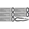 Kingston 256GB DataTraveler Kyson High Performance up to 200MB/s USB 3.2 Metal Flash Drive DTKN/256GB Bundle with (1) GoRAM Black Lanyard (256GB, 5 Pack)