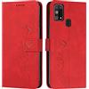 EATCYE Cover per Samsung Galaxy M31, Flip Libro Libretto Custodia in Pelle PU per Samsung Galaxy M31 [Protezione Completa] [Slot per Scheda] [Funzione di Supporto] (#Rosso)