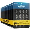 ABSINA 240 batterie a bottone miste alcaline e litio - 20x AG1 LR621, AG3 LR41, CR2016, CR2025 / 40x AG4 LR66, AG10 LR1130, AG13 LR44, CR2032 - Pile a bottone da 1,5V e 3V - Pile orologio piccole