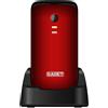 SAIET - Cellulare per Senior Facile e Intuitivo da Usare SCUDOtre - Telefono per Anziani con Tasti e Caratteri Grandi - Audio Amplificato e SOS - Rosso