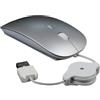 Generic Mouse Ottico Cablato USB, Mouse Silenzioso per Computer Portatile, Regolazione 800/1200/1600DPI, Argento