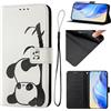 VQWQ Cover per Samsung Galaxy A81, Custodia in Pelle PU a Portafoglio Motivo Dipinto Slot per Schede Libro Cavalletto Supporto Flip Wallet Case Cordino Chiusura Magnetica per Donna Maschio-[XC]-Panda