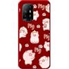 Tumundosmartphone Cover Silicone Liquido Rossa per Oppo A94 5G Disegno Maiali Disegni