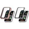 Ruentech Custodia compatibile per Huawei Watch Fit/Fit New/Fit Special Edition, con pellicola protettiva antigraffio in TPU morbido accessorio (rosa + trasparente)