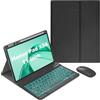 HLTOOP Custodia con Tastiera per Honor Pad X8A 11 Pollici 2024 - Cover per Tastiera Rimovibile Wireless Retroilluminata A 7 Colori con Supporto per Matita, Mouse Tablet Ricaricabile,Nero