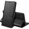 PHONILLICO Cover per Samsung Galaxy S24 Ultra - Custodia Nera Portafoglio con Chiusura Magnetica Porta Carte Antiurto e Protezione Completa