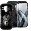 ESACMOT Custodia TPU Stampata + 2 Pellicole in Vetro Temperato Compatibili con Doogee S Cyber Pro, Cover Artistica Slim Antigraffio Antishock, Protezione Totale