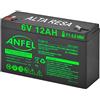 ANFEL Batteria Lead Acid AGM 6V 12Ah al Piombo Ricaricabile Pila Batteria Ermetica Batterie di Ricambio per Allarme Sirena Giocattoli Prodotti Medici