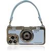 QoKcoahn Custodia per iPhone 12 Pro,Carino 3D Vintage Camera Caso con Cinturino A Mano Unico Cool Silicone TPU Caso Shockproof Protector per iPhone 12 Pro