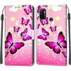 KENHONER Custodia per Oppo A53/A53s, Farfalla | Portafoglio Pelle PU, Magnetica, Resistente Agli Urti, Scomparto Carte Credito, Pieghevole, Flip Libro, Motivo