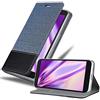 Cadorabo Custodia Libro per Alcatel 1C 2019 in Azzurro Scuro Nero - con Vani di Carte, Funzione Stand e Chiusura Magnetica - Portafoglio Cover Case Wallet Book Etui Protezione