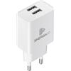 SinergiaFD Caricatore USB Doppio da Presa 2X 2.4A - Alimentatore da Muro Universale - Ricarica Rapida per Smartphone e Tablet - Materiale ABS