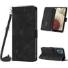 Mo-Beauty Custodia per Samsung Galaxy A12/M12/F12, PU Pelle Portafoglio Flip Custodia a tracolla [Supporto] [Scomparto per carte] [Chiusura Magnetica] Cover per Samsung A12 - Nero