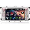 Erisin 8-Core 4GB+64GB 7 pollici Android 16 Autoradio Bluetooth GPS Navigazione per Ford Galaxy C-MAX Focus Mondeo S-MAX CarPlay senza fili Android Auto WiFi DSP DAB+ OBD2 FM RDS CD DVD USB Canbus