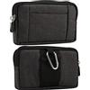 MDJYMYZ Borsa da Uomo Clip da Cintura per Cellulari Nero, Custodia per Cellulare da Cintura, 6.3 Piccolo Borsello in Nylon Universale Custodia Smartphone Multifunzione Marsupio Portacellulare con Moschettone