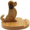 Generic Supporto universale in legno a forma di cane, antiscivolo, stabile, supporto per telefono da scrivania, per tutti gli smartphone