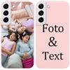 Yoedge Cover Personalizzata Custodia per Samsung Galaxy S22 5G 6,1 Personalizzato con Foto Testi Disegni Personalizza Custodia Immagine, Antiurto Rosa Personalizzabili Case per Samsung S22 5G