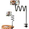 Xeihuul Supporto per telefono cellulare, morsetto da tavolo, a collo di cigno, pieghevole, per letto, scrivania, camera da letto