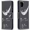 AIFILLE Nero Cover a Libro per Samsung A12 2020 Don't Touch My Phone Modello Denti Bianca Custodia in Pelle PU e Silicone TPU Morbida Rigida Portafoglio Uomo Design Flip Accessori per Cellulari