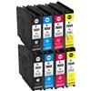 INK BELLIVE KIT 8 CARTUCCE COMPATIBILI PER EPSON T7551 T7552 T7553 T7554 WF-8090 D3TWC WF-8090 DTW WF-8090DW