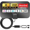 Fivglrig 【2024 Upgraded】TV Aerial -Indoor TV Aerial and Freeview Strong Signal Digital Aerial - Support VHF/UHF/DAB Radio 360°& 300+ Miles Reception High Gain for TV Antenna with 16FT Coaxial Cable