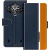 UOGNADGD Custodia in pelle a righe per Doogee S200 Ultra - Blu | 6.72 Custodia portafoglio flip con blocchi di colore, chiusura magnetica, supporto e portacarte