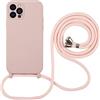 Hadwii Custodia con Cordino per iPhone 13 Pro Max, Cover con Regolabile Collana, Morbido Silicone Case con Laccio Tracolla [Antiurto] [AntiGraffio] Custodia per iPhone 13 Pro Max, Rosa