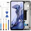 LADYSON Schermo LCD TFT per Xiaomi 11T 5G Schermo di ricambio per Xiaomi 11T PRO Display 21081111RG 2107113SG Display LCD Touch Screen Digitizer Vetro Esterno Kit di Riparazione (6,6 pollici Nero)